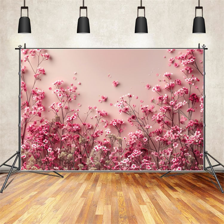 Backdrops Frühling Blühende Rosa Schleierkraut Pastell Backdrop BRP12-464