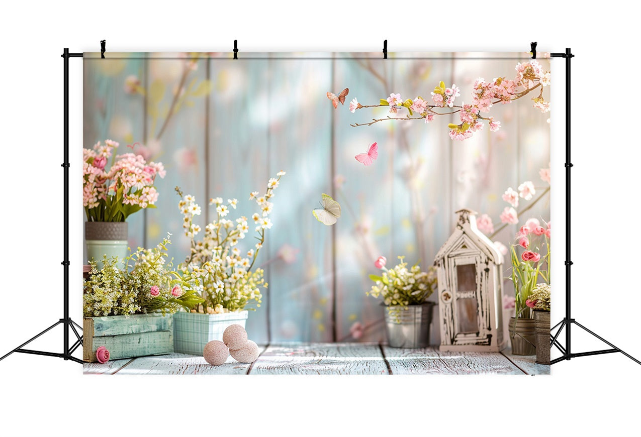 Frühling Backdrops Ideen Schmetterling Tanz Floral Garten Backdrop BRP12-467