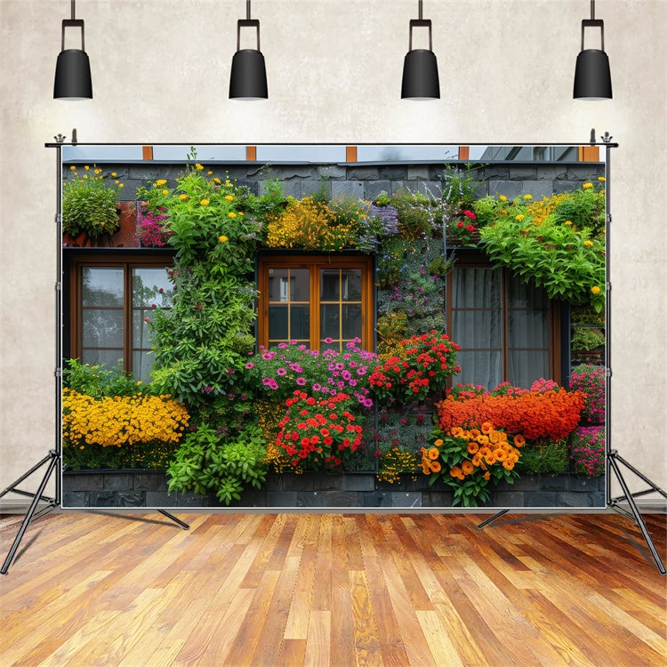 Frühling Backdrop Bunte Blumen Wand Gemütliches Landhaus Backdrop BRP12-469