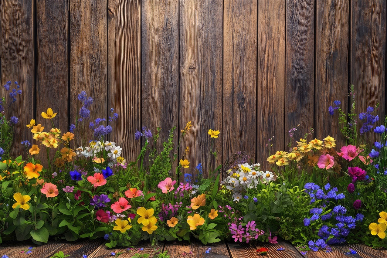 Frühling Fotokulissen Charme Blumen Holzkulisse BRP12-498