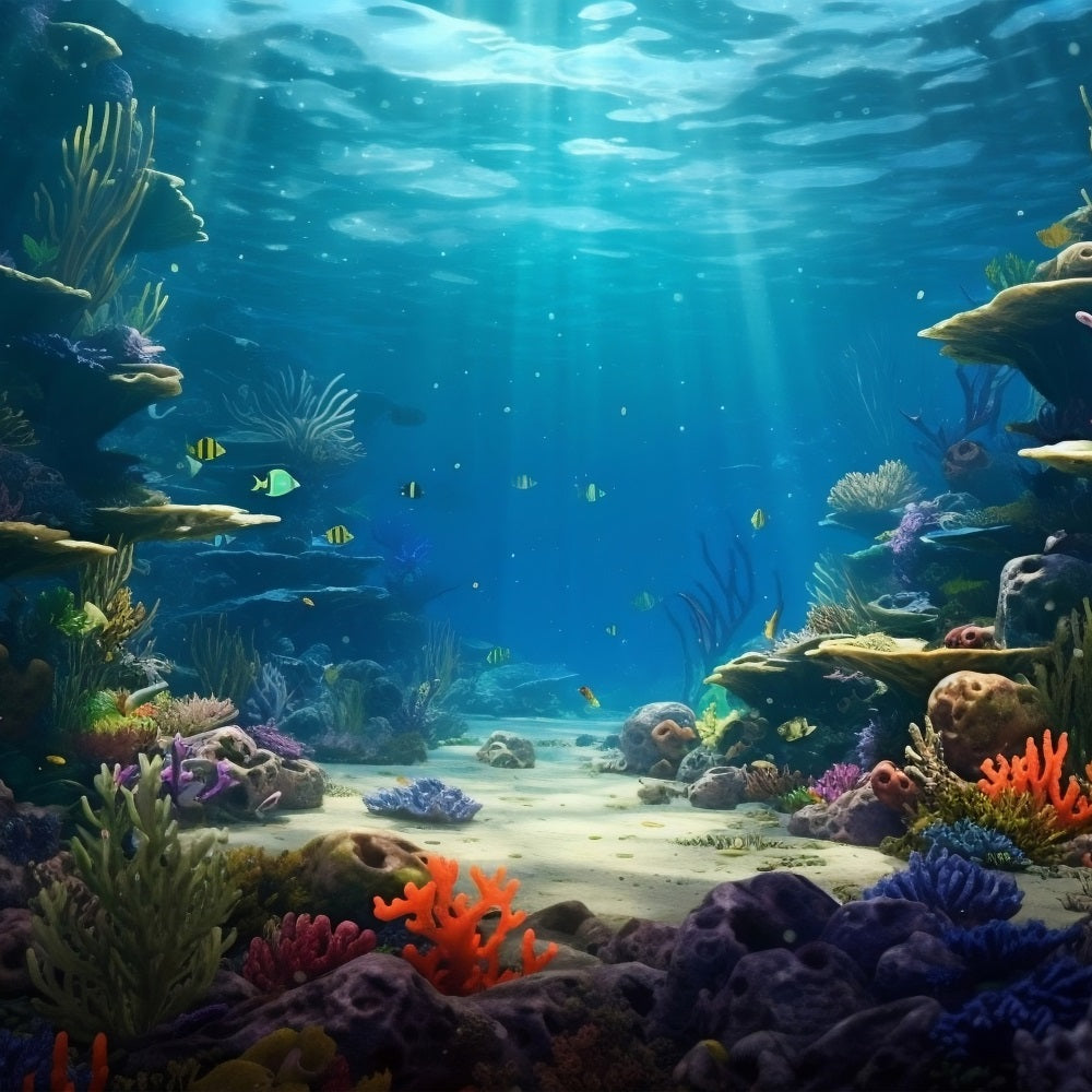 Meerjungfrau Backdrop Ideen Serene Oceanic Ravine Hintergrund BRP12-50