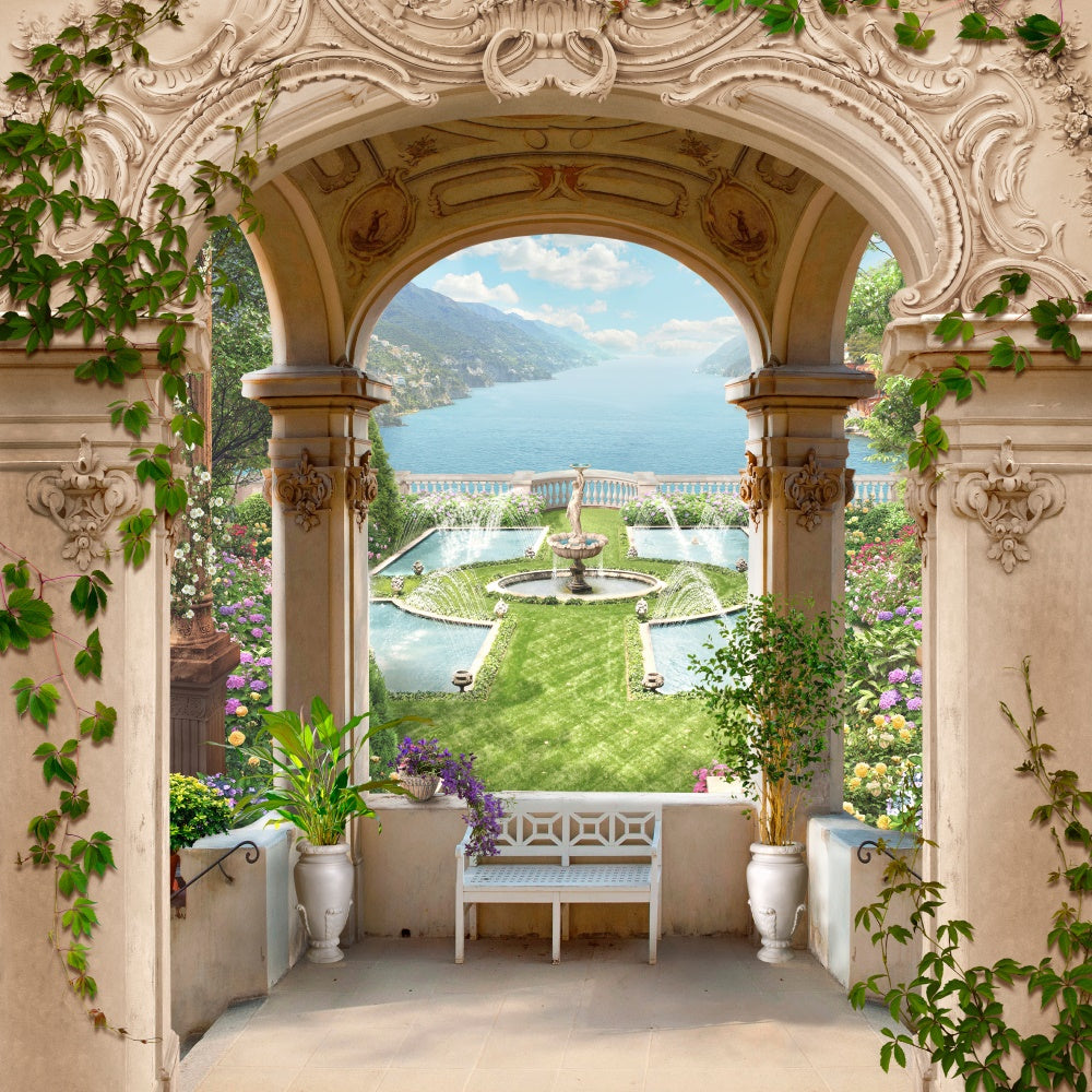 Frühling Backdrops Ideen Archway Scenic Lake View Backdrop BRP12-520