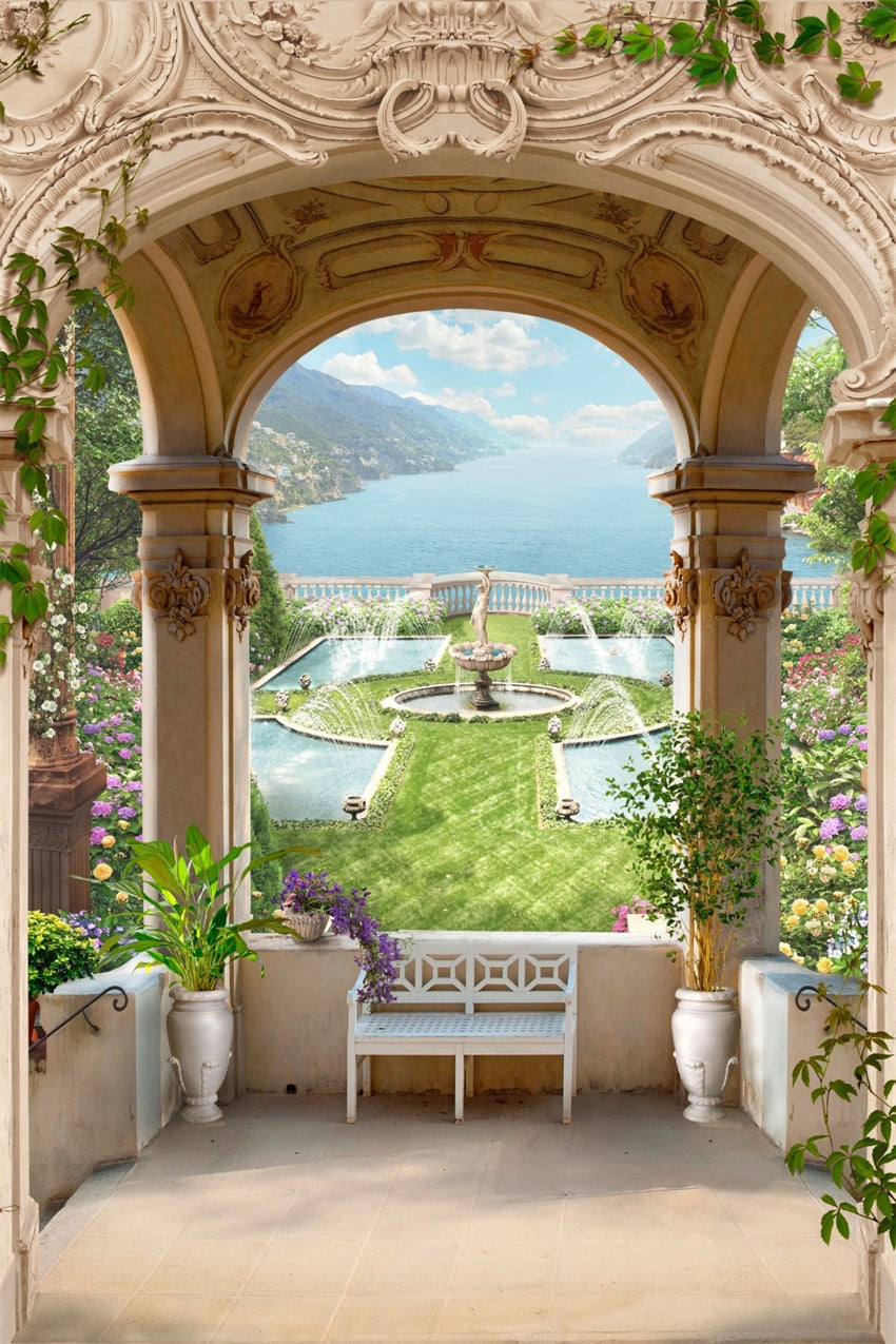 Frühling Backdrops Ideen Archway Scenic Lake View Backdrop BRP12-520