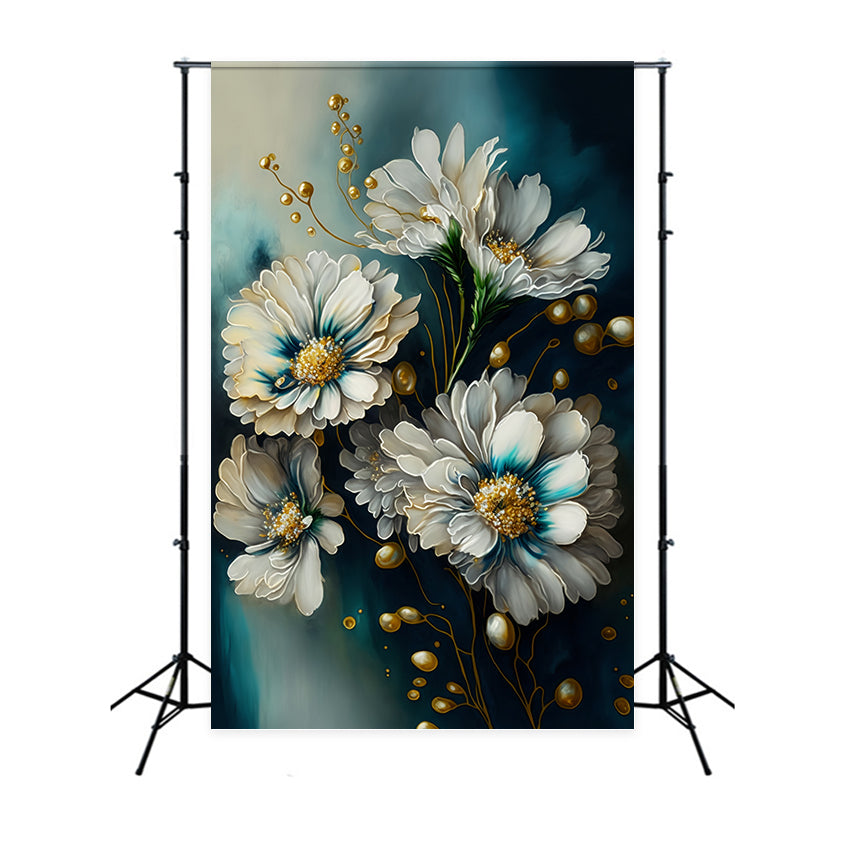 Floraler Fotohintergrund Elegante Goldene Blüte Abstrakter Hintergrund BRP12-521