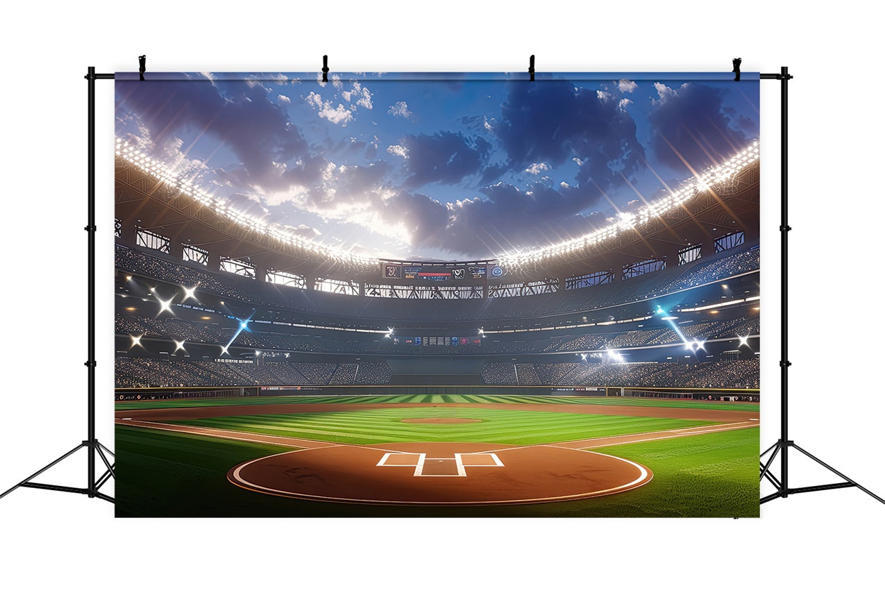 Sport Backdrops Baseballplatz Stadion Lichter Fotografie Backdrop BRP12-585