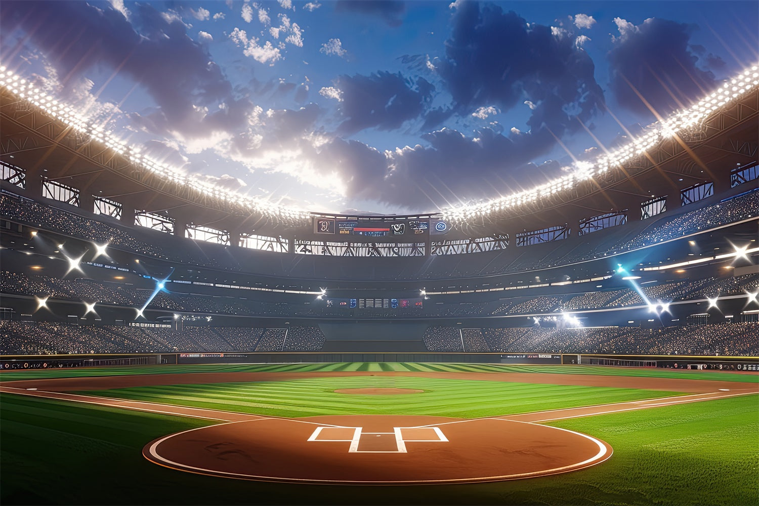 Sport Backdrops Baseballplatz Stadion Lichter Fotografie Backdrop BRP12-585