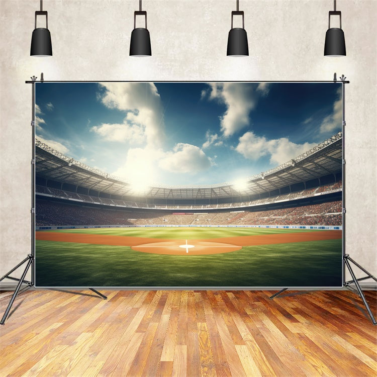 Backdrop Sport Baseballplatz Diamant Blauer Himmel Backdrop BRP12-589