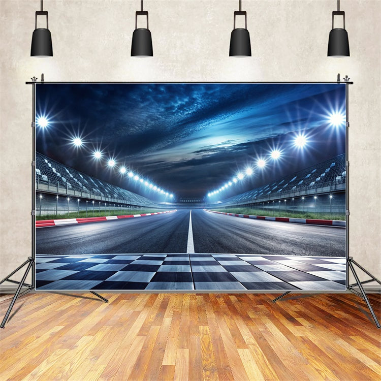 Sport Backdrop Ideen Rennstrecke Nacht Event Backdrop BRP12-593