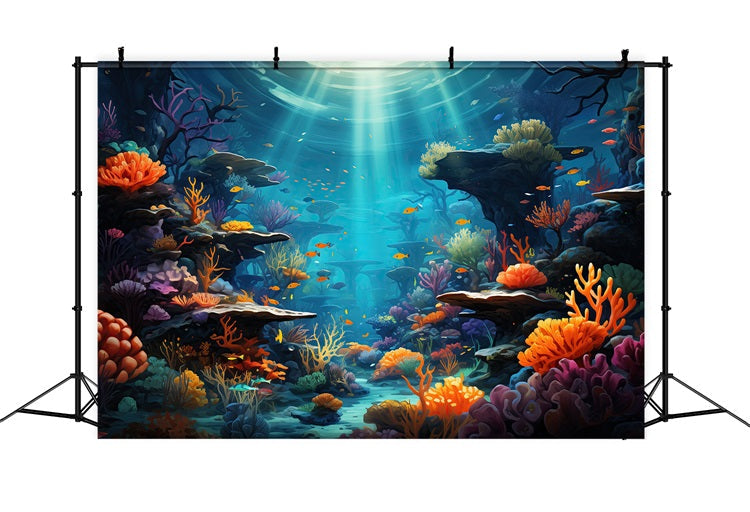 Backdrop Meerjungfrau Thema Vibrant Aquatic Gully Pflanzen Backdrop BRP12-60
