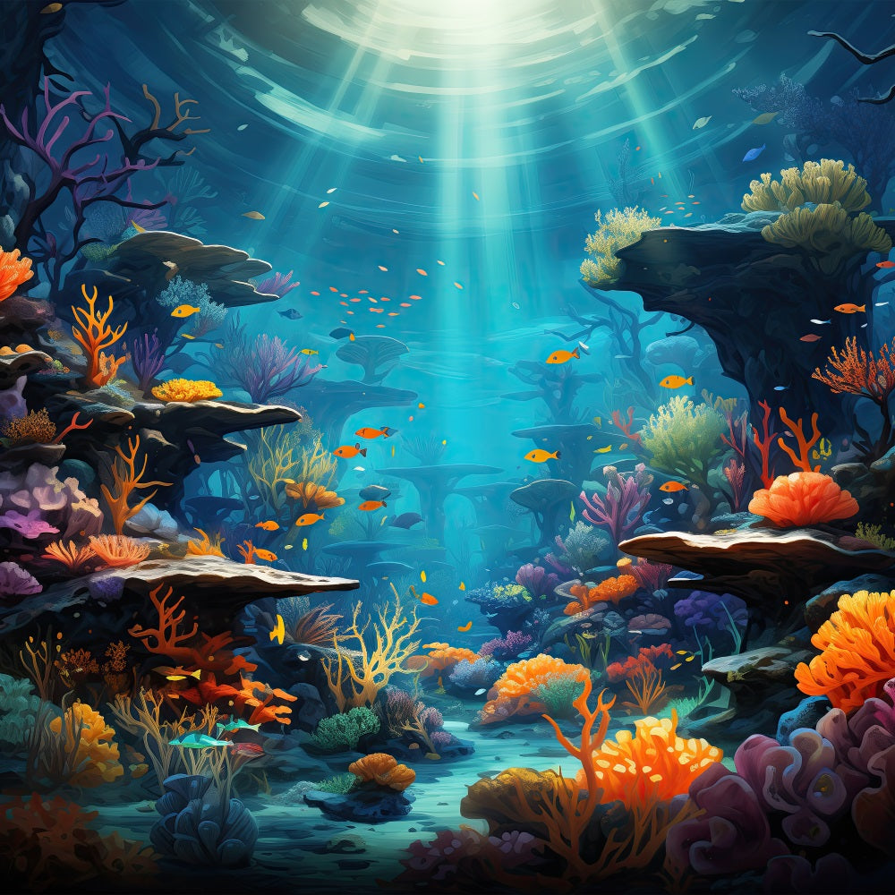 Backdrop Meerjungfrau Thema Vibrant Aquatic Gully Pflanzen Backdrop BRP12-60