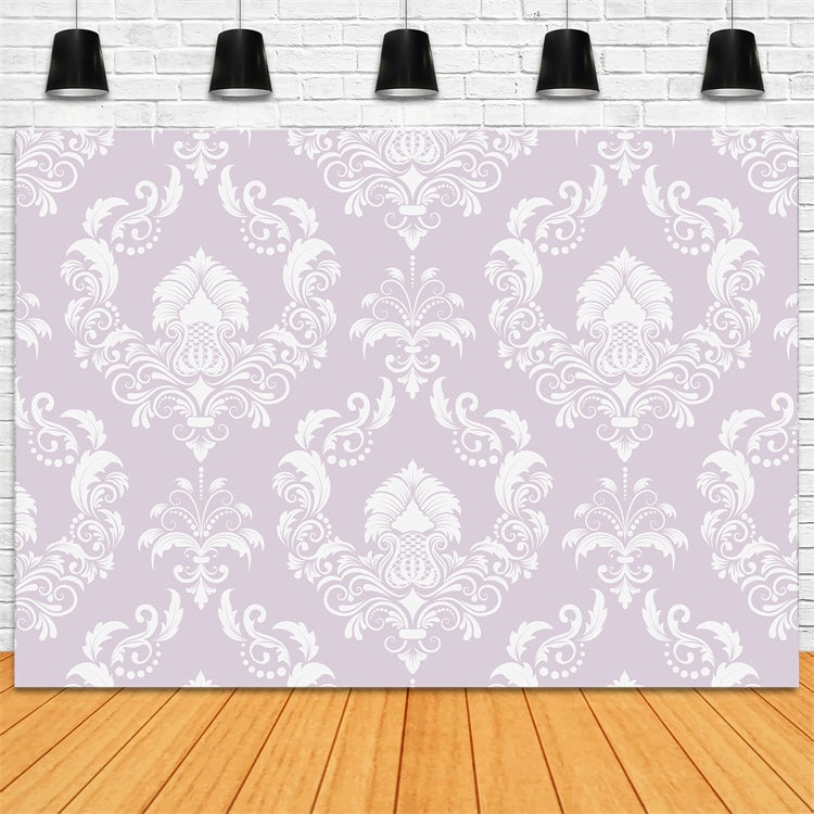 Damast Backdrop Fotografie Weiches Lavendel Blumenmuster Backdrop BRP12-606