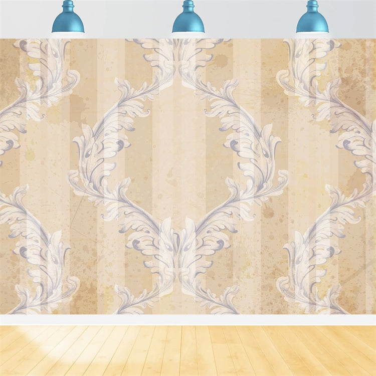 Damast Fotohintergrund Distressed Beige Floral Motif Backdrop BRP12-610