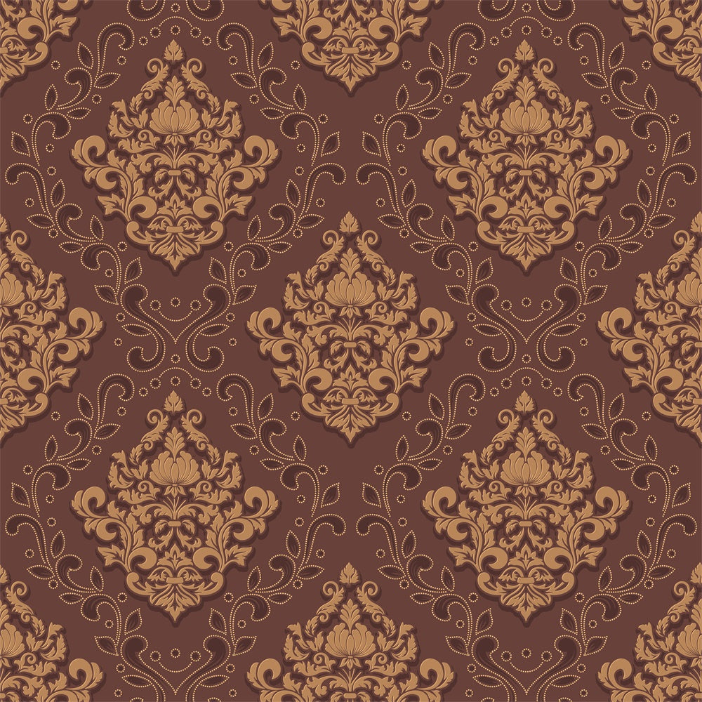 Damast Fotohintergrund Braun Ornamental Floral Backdrop BRP12-620