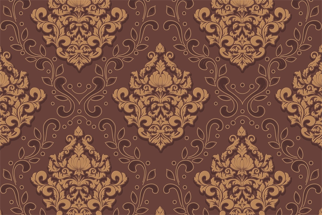 Damast Fotohintergrund Braun Ornamental Floral Backdrop BRP12-620