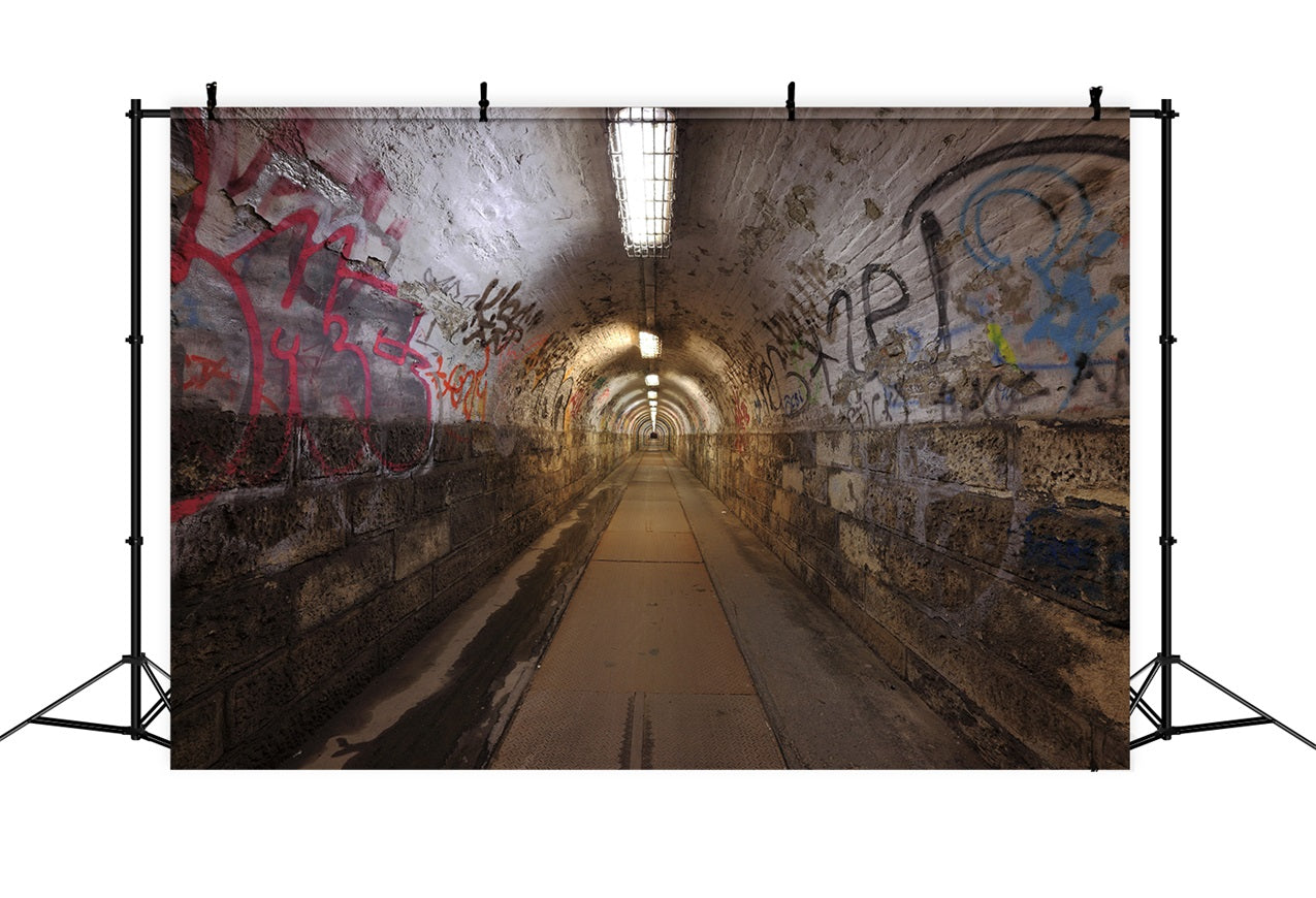 Architektur Backdrop Graffiti Allee Tunnel Fotografie Hintergrund BRP12-669