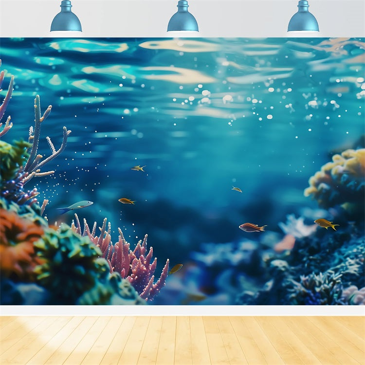 Meerjungfrau Thema Hintergrund Lebendige Unterwasser Korallenriff Hintergrund BRP12-69