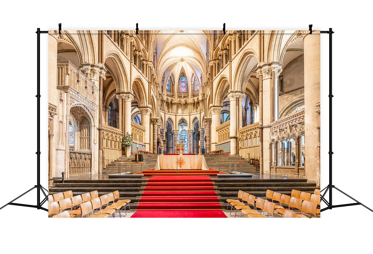 Backdrops für Kirchen Kathedrale Altar Roter Teppich Backdrop BRP12-713