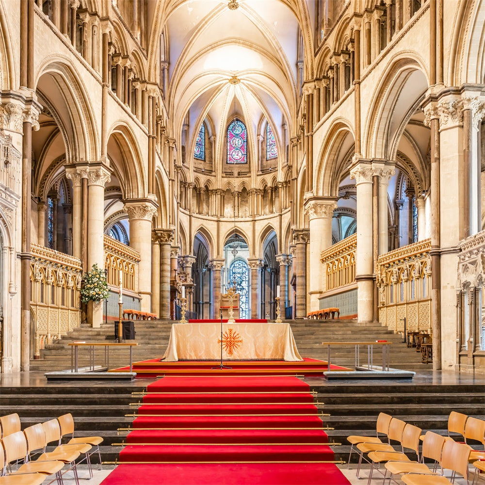 Backdrops für Kirchen Kathedrale Altar Roter Teppich Backdrop BRP12-713