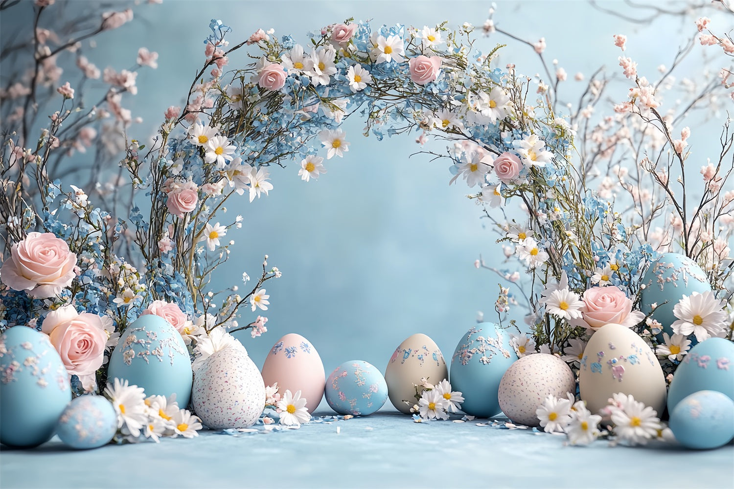 Ostern Hintergrund Serene Spring Arch Egg Trail Backdrop BRP12-726