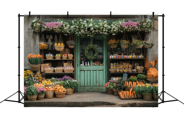 Ostern Hintergrund Fotografie Bauernhof Gemüse Floral Hintergrund BRP12-736