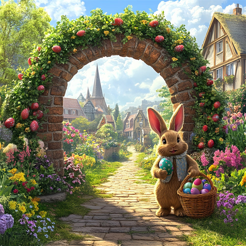 Fotografie Ostern Backdrop Bunny Egg Arch Path Backdrop BRP12-742