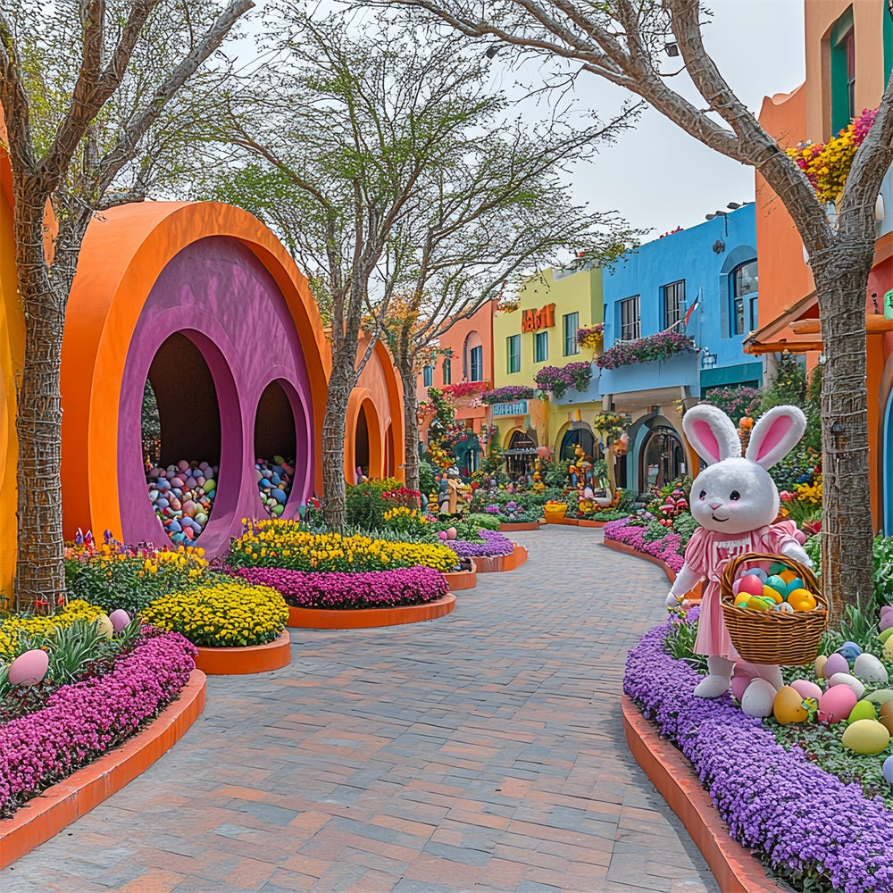 Ostern Fotografie Hintergrund Bunte Osterei Stadt Hintergrund BRP12-745