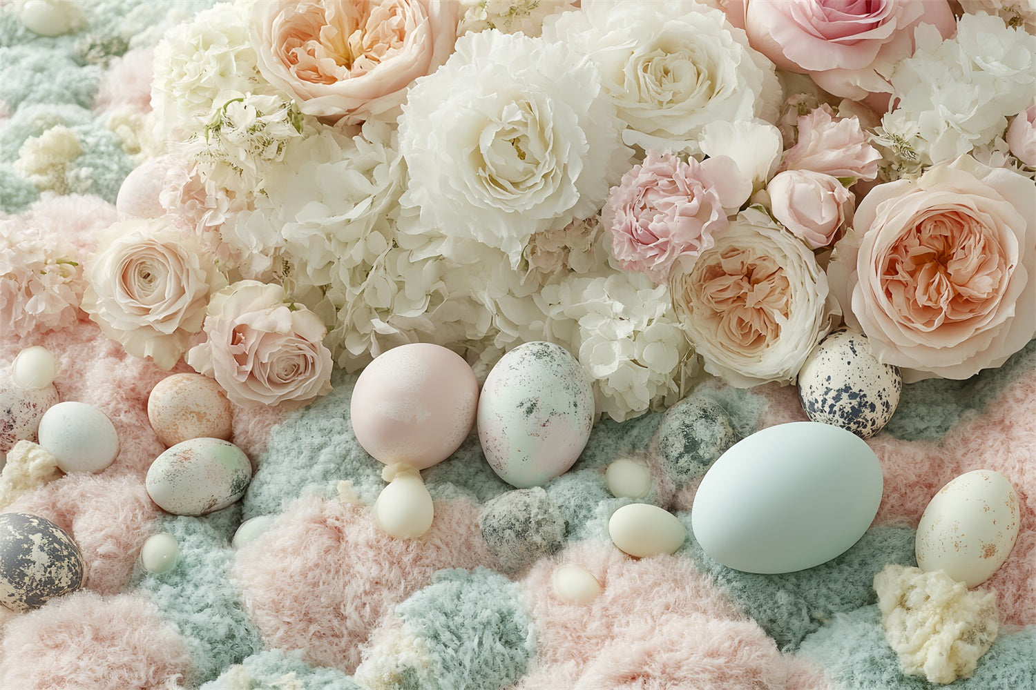 Ostern Backdrops Fotografie Pastell Rosen Ei Backdrop BRP12-749