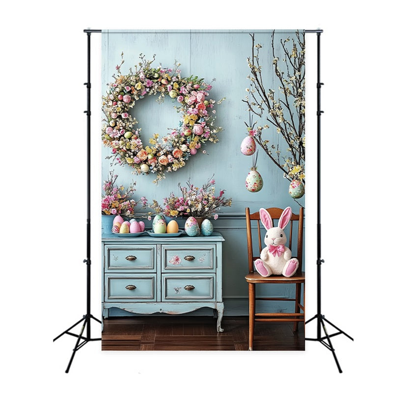 Ostern Backdrops Ideen Kranz Bunny Eggs Backdrop BRP12-760