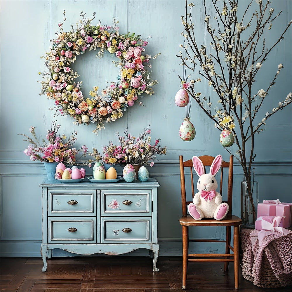 Ostern Backdrops Ideen Kranz Bunny Eggs Backdrop BRP12-760