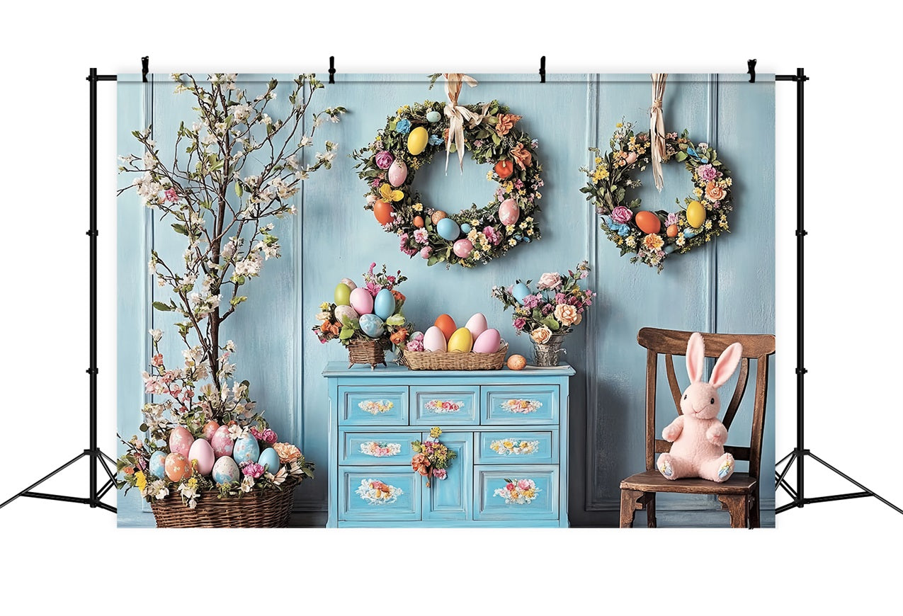 Frohe Ostern Backdrops Eierkranz Floraler Charme Backdrop BRP12-761