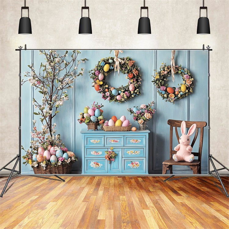 Frohe Ostern Backdrops Eierkranz Floraler Charme Backdrop BRP12-761