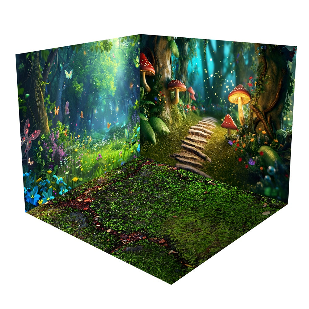 Magisches Wunderland Verträumter Wald Hintergrundkulisse Zimmerset BRP2-9