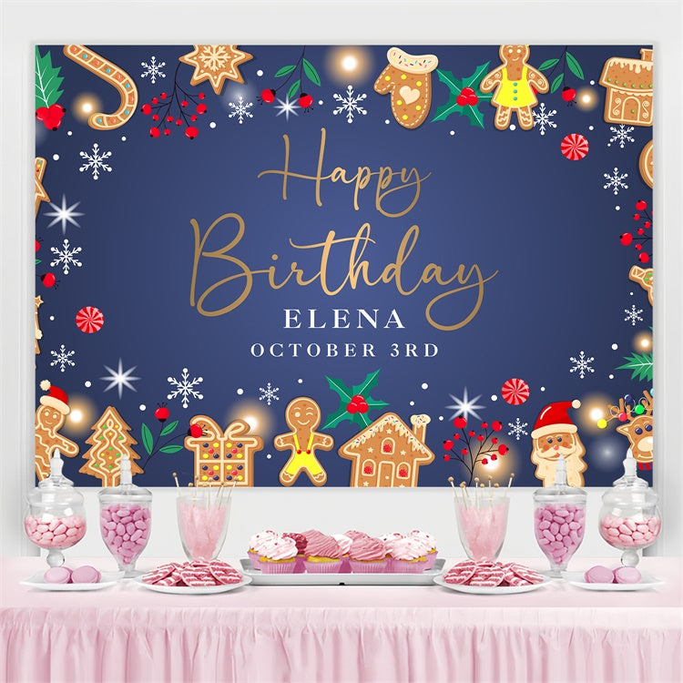 Personalisierte Geburtstag Backdrops Christmas Keks Style Backdrop BRP3-267