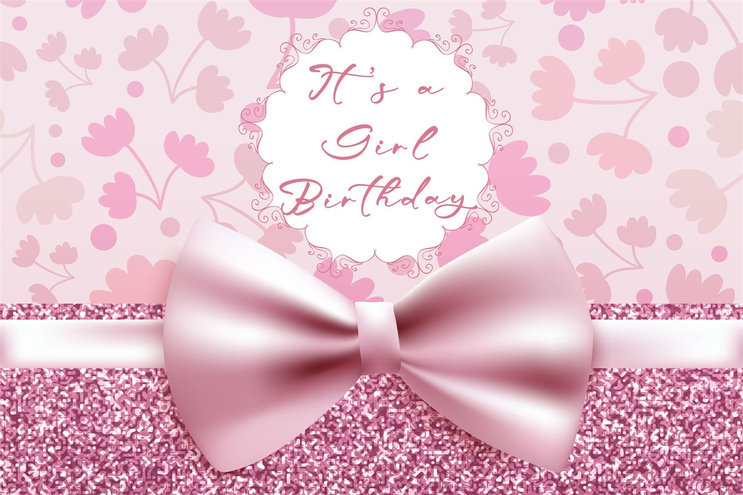 Personalisierte Geburtstag Fotokulisse Romantisch Rosa Schleife Hintergrund BRP3-56
