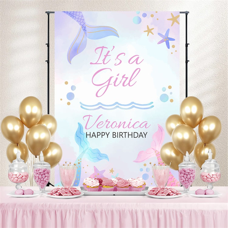 Customize Geburtstag Hintergrund Unterwasser Meerjungfrau Fantasy Hintergrund BRP3-60