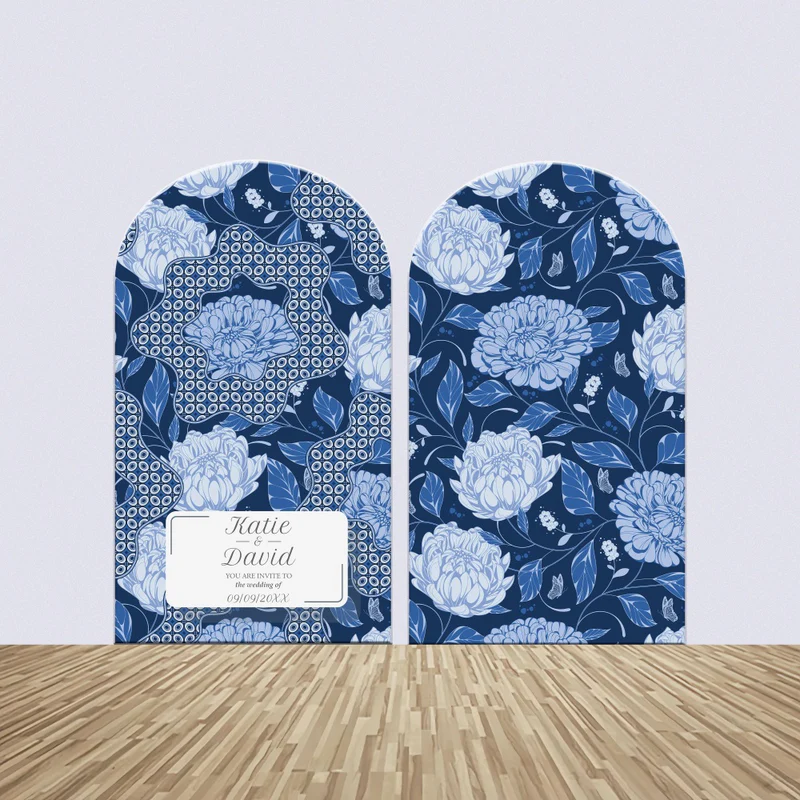 Hochzeit Backdrops für Fotos Navy Floral Custom Arch Backdrop Kit BRP4-147
