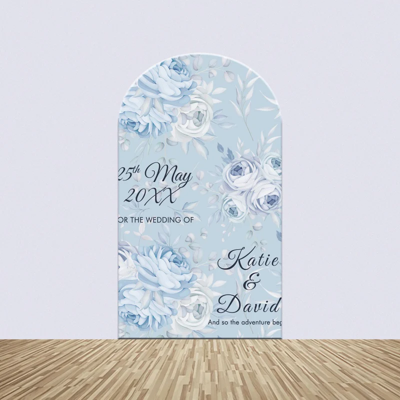 Hochzeit Fotohintergründe Blaue Blütenspeicher Personalisierte Bogenhintergrund Kit BRP4-149