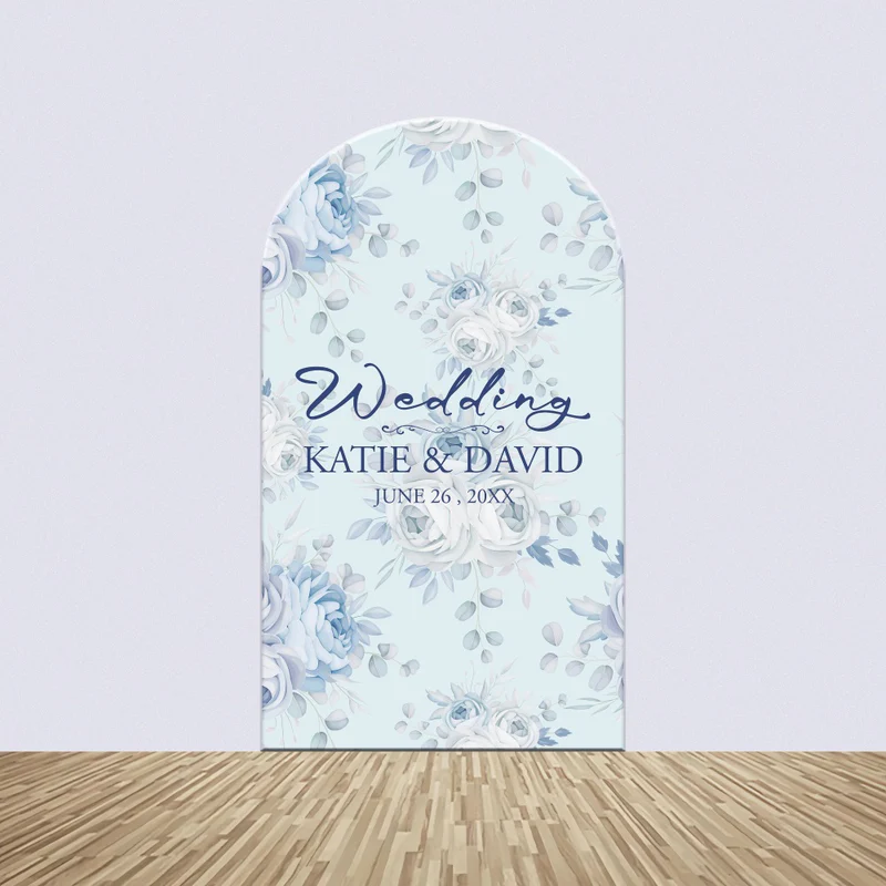 Backdrops für Hochzeiten Blaue Blume Personalisierter Bogen Backdrop Kit BRP4-150