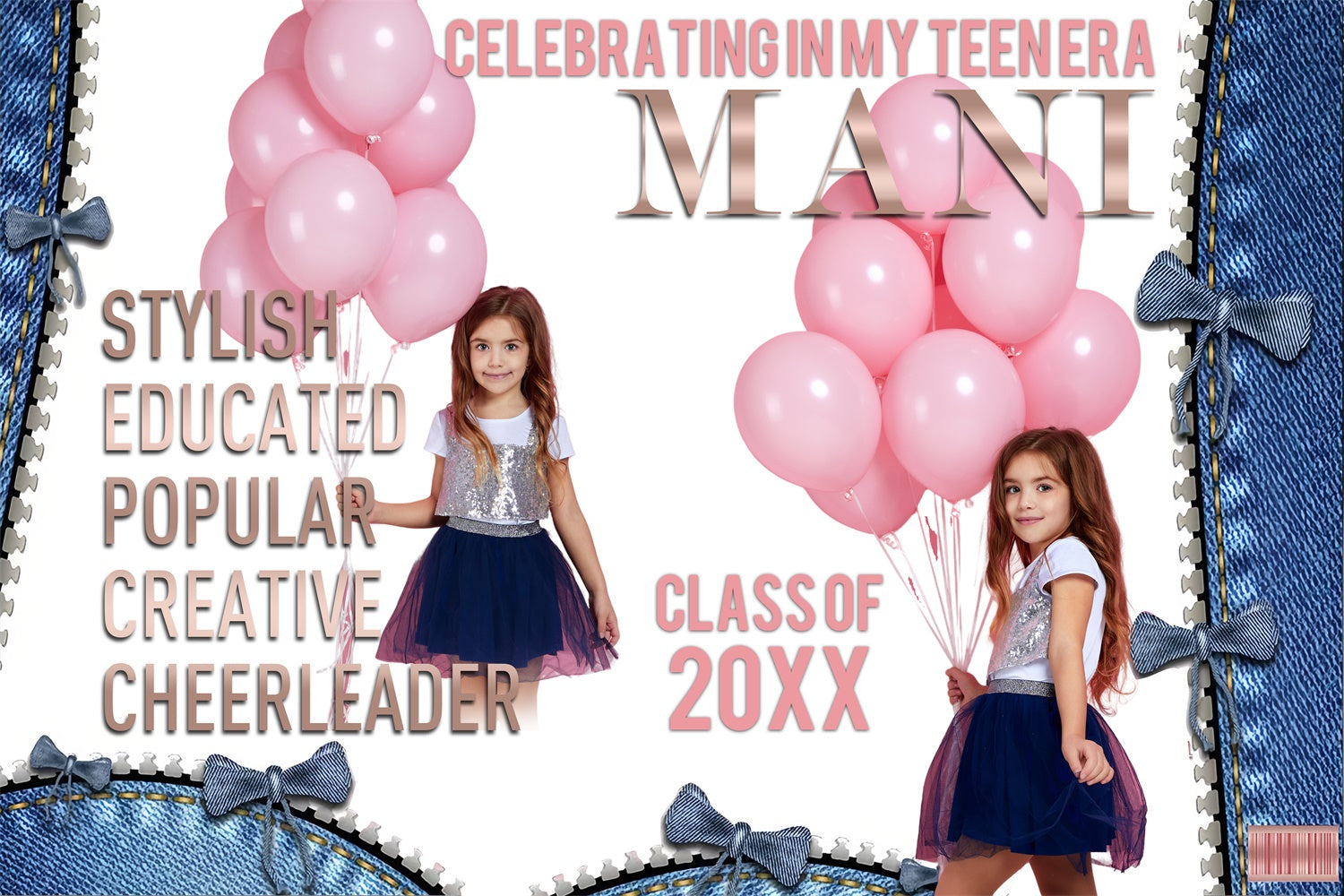 Personalisierte Graduation Backdrop Pretty Pink Balloons Graduation Party Backdrop BRP4-165