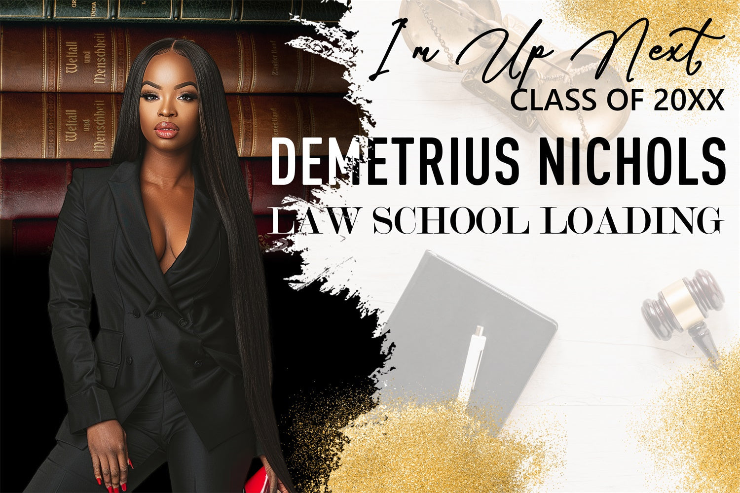 2025 Graduation Backdrop Lawyer Vibes Benutzerdefinierte Graduation Party Backdrop BRP4-168