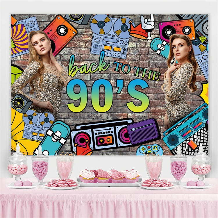 Tanz Party Backdrops 90er Graffiti Backsteinmauer Custom Backdrop BRP4-187