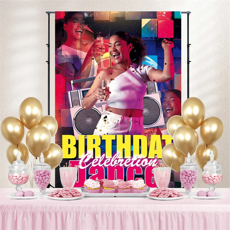 Tanz Backdrop Retro Musik Geburtstag Feier Custom Backdrop BRP4-189