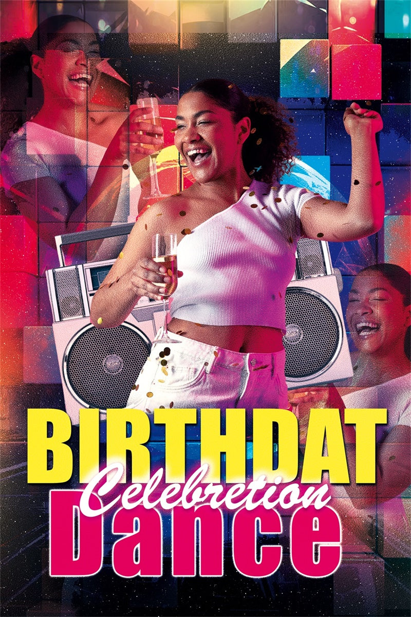 Tanz Backdrop Retro Musik Geburtstag Feier Custom Backdrop BRP4-189