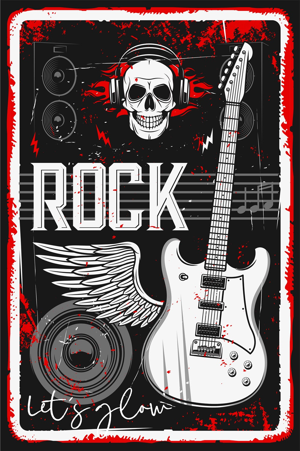 Backdrops für Tanzpartys Rock Vibes E-Gitarre Custom Backdrop BRP4-202