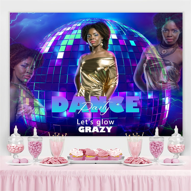 Tanz-Fotokulissen Disco Ball Vibrant Lights Personalisierte Kulisse BRP4-203