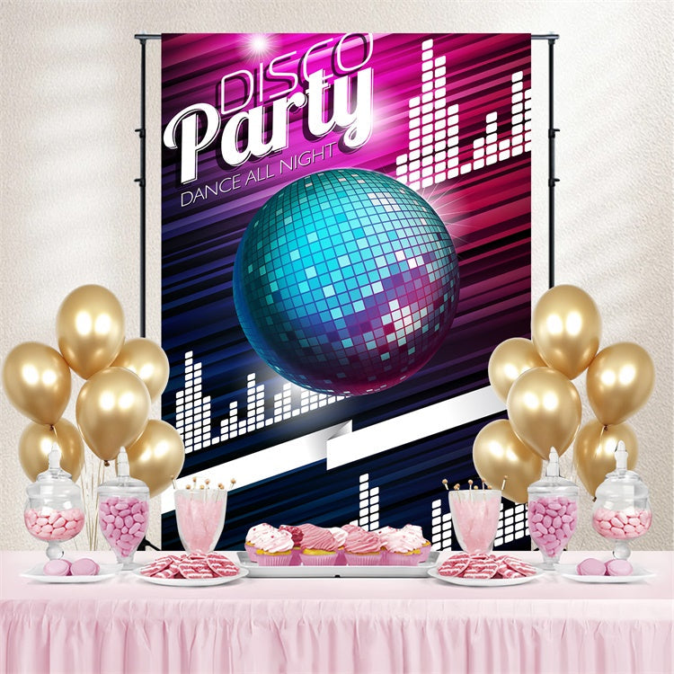 Tanz Backdrop Ideen Electric Disco Mirror Ball Custom Backdrop BRP4-214