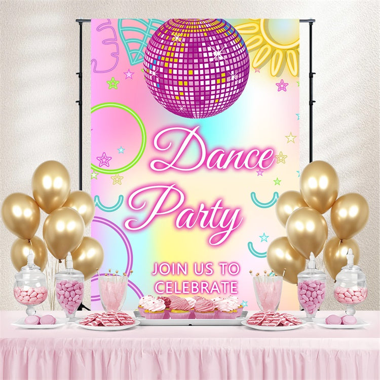 Backdrop Tanz Pink Mirror Ball Celebration Individuelles Backdrop BRP4-219