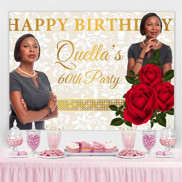 Personalisierte Backdrop For Geburtstag 90th Rot Curtain Bühne Backdrop BRP4-23