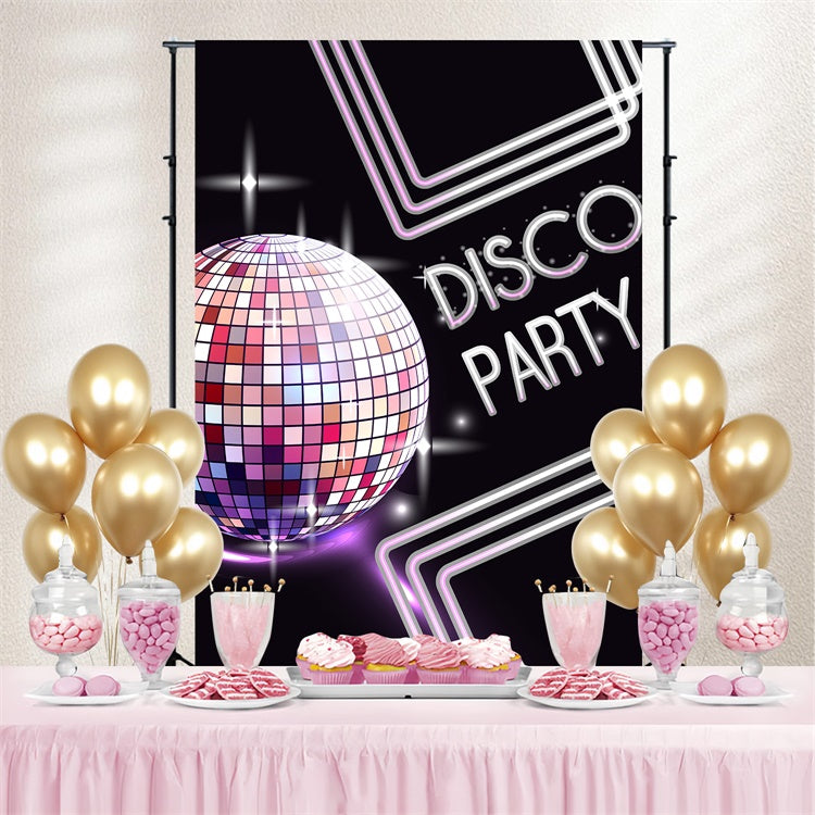 Tanz-Fotohintergrund Disco Ball Neon Linien Personalisierter Hintergrund BRP4-222