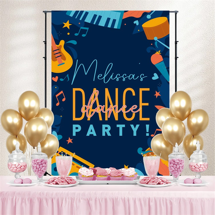 Backdrop für Tanz Cartoon Gitarre Trommel Personalisierte Backdrop BRP4-226